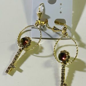 key earrings with litmus stone 14 rolled gold